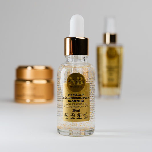 24K aukso ir hialurono rūgšties veido serumas, 30ml