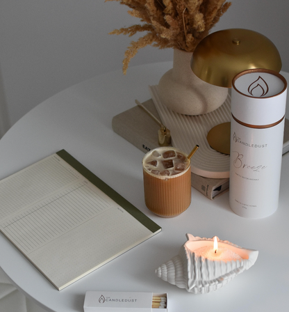 Miltelių pavidalo žvakė - Rabarbarų blizgučiai