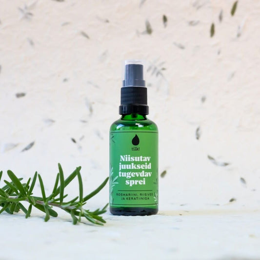 Drėkinantis ir stiprinantis plaukų lakas, 100 ml